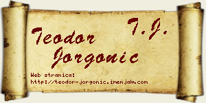Teodor Jorgonić vizit kartica